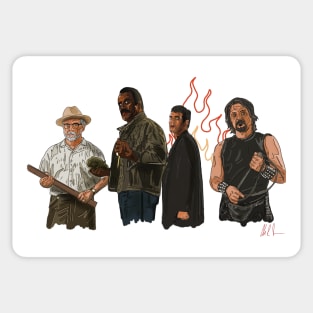 From Dusk Till Dawn: a Minister, Vet, Gecko & Sex Machine Walk Into A Bar Sticker